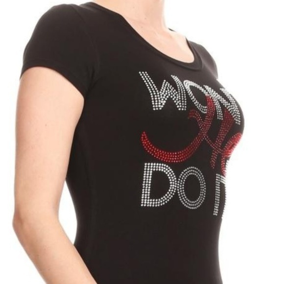 Women"s Plus Rhinestone Won't He Do it Shirt - Picture 2 of 2